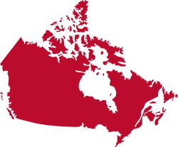Canada map showing heating & air conditioning services